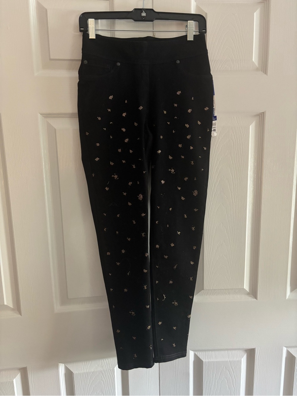 Peter Nygard Black Leggings with Metallic Dot Details